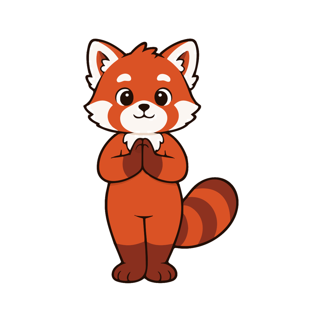 Pabu standing with paws at heart